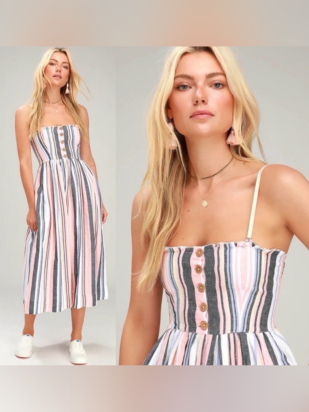 Free People Lilah Pleated Tube Dress‎ Removable Straps Size XS Sundress